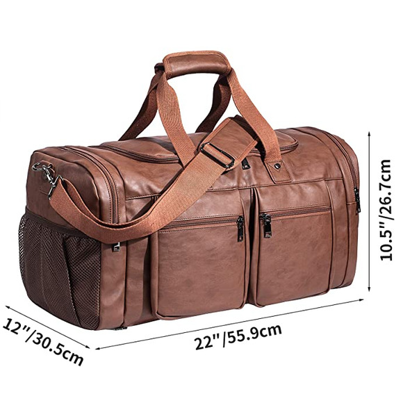 NEW! Leather Ashpel Weekender Travel Tote - Picture 6 of 7